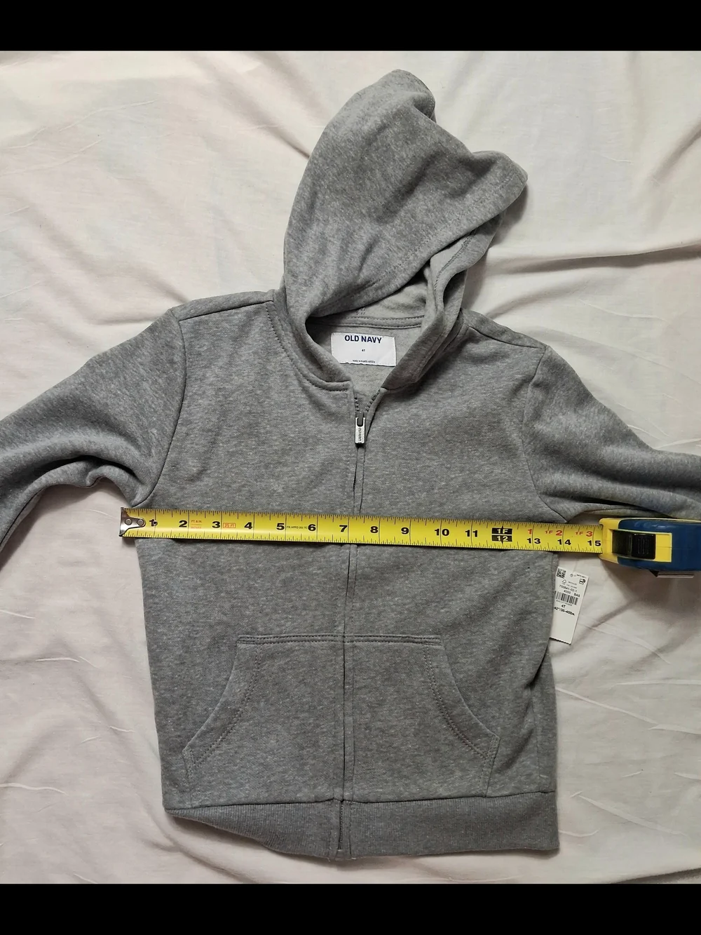 Old Navy Toddler Hooded Sweat Jacket Size 4T Gray Full Front Zip Long Sleeve NEW